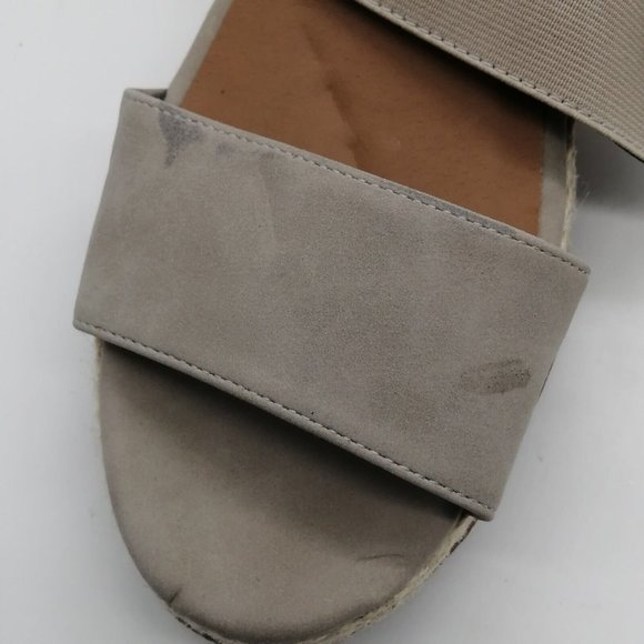 Maurices Womens Sandal Farah Gray Espadrille Stretch Ankle Strap Wedge Heel 11 - Picture 10 of 10